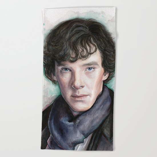 Sherlock Holmes Sherlocked Benedict Cumberbatch Beach Towel