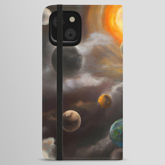 Floating planets in a sea of clouds iPhone Wallet Case