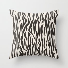 Black and White Animal Print Zebra Throw Pillow
