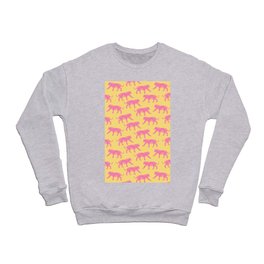 Girly Tiger - bright pink & yellow Crewneck Sweatshirt