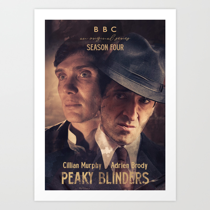 Peaky Blinders Poster Cillian Murphy Is Thomas Shelby Adrien Brody Is Luca Changretta Art Print By Stefanoreves Society6
