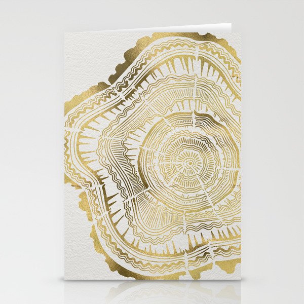 Gold Tree Rings Stationery Cards