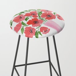 Red Poppies Bar Stool