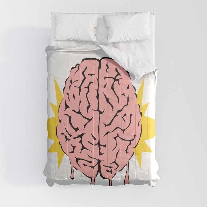 Toys soldiers melting a brain with lasers - funny vector illustration Comforter