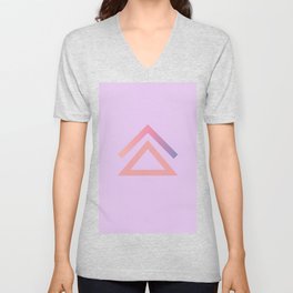 Lavender Geometric V Neck T Shirt