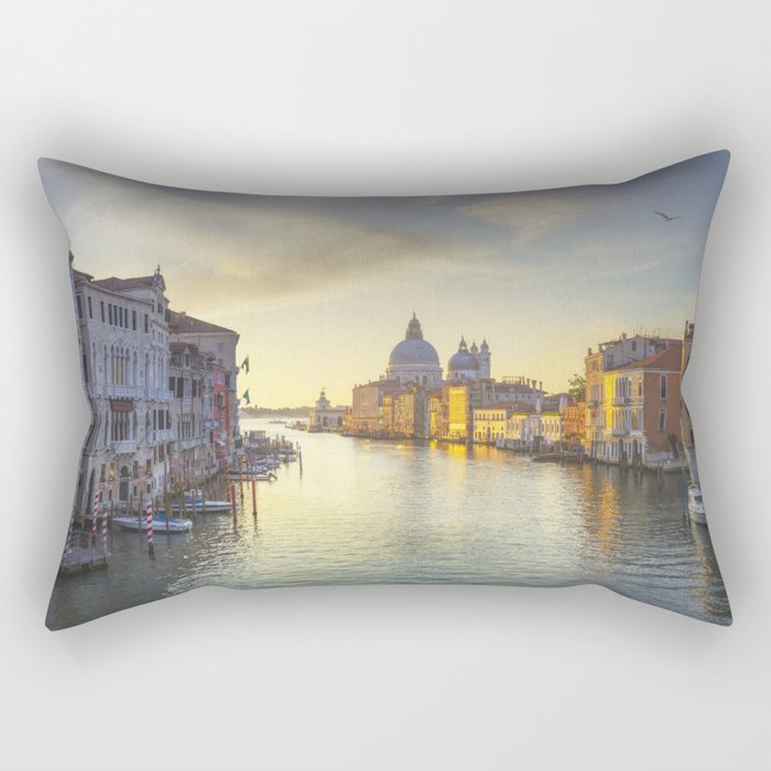 Venice Grand Canal and Santa Maria della Salute church Rectangular Pillow