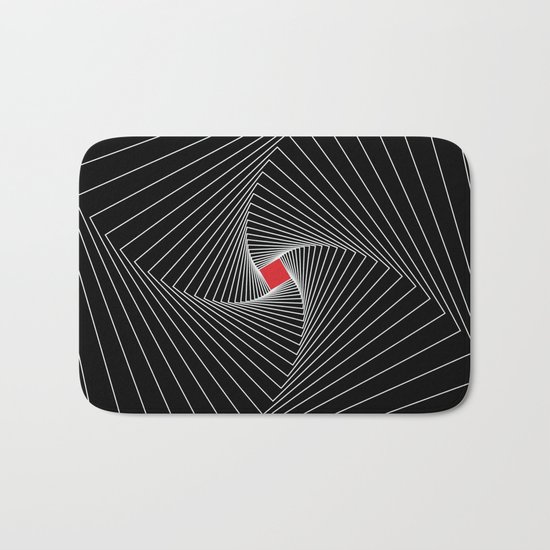 White, black, red - Optical Game 26 Bath Mat