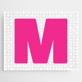 M (Dark Pink & White Letter) Jigsaw Puzzle