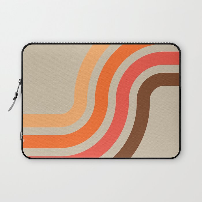 Orange Brown Retro 70s Rainbow Laptop Sleeve