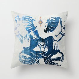 GANESHA indigo Throw Pillow