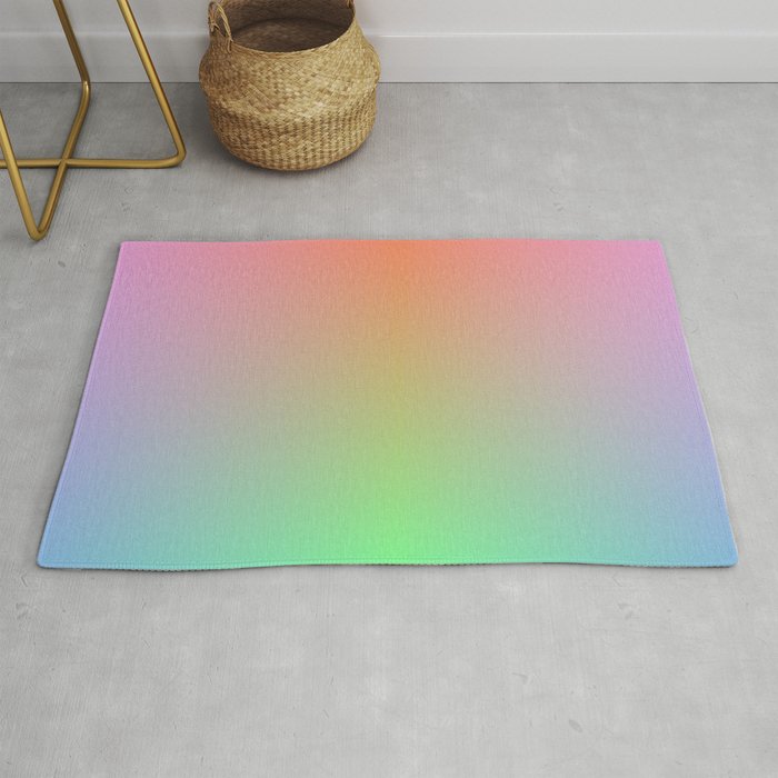 RAINBOW Soft Pastel colors Ombre pattern  Rug
