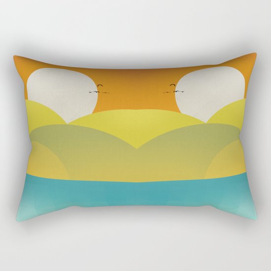 Chilaxing autumn on seaside Rectangular Pillow