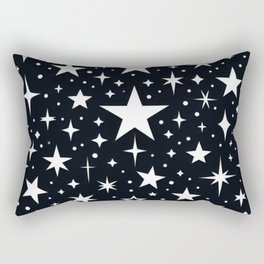 Black and White Stars Pattern Rectangular Pillow