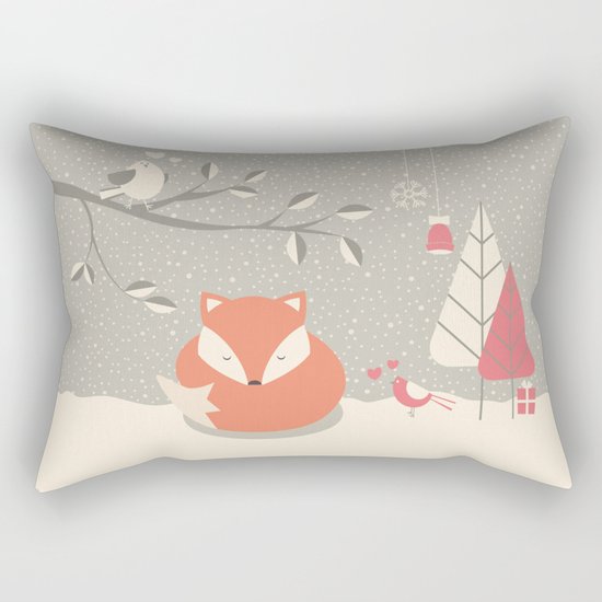 Christmas baby fox 06 Rectangular Pillow