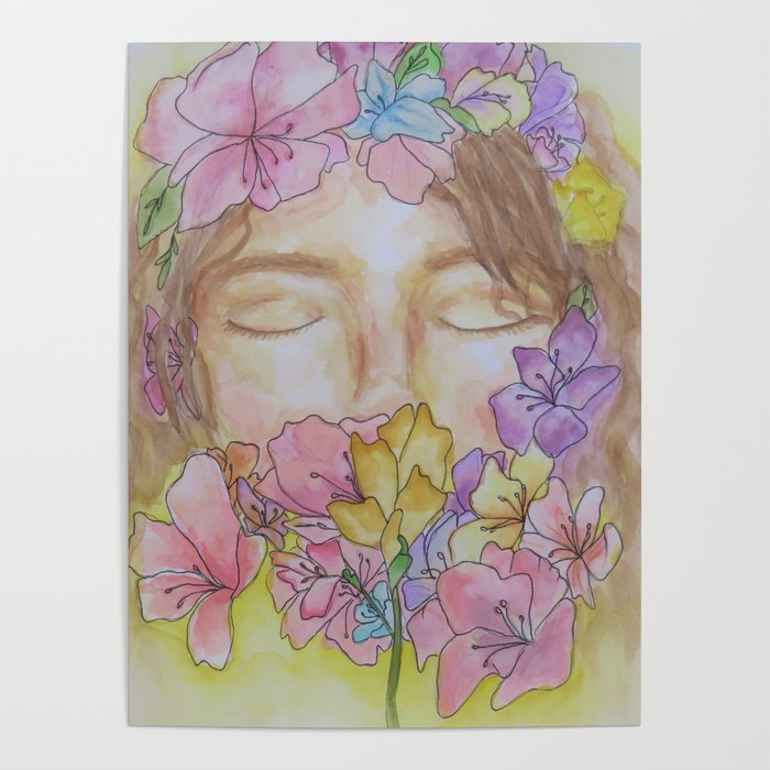 Floral girl Poster
