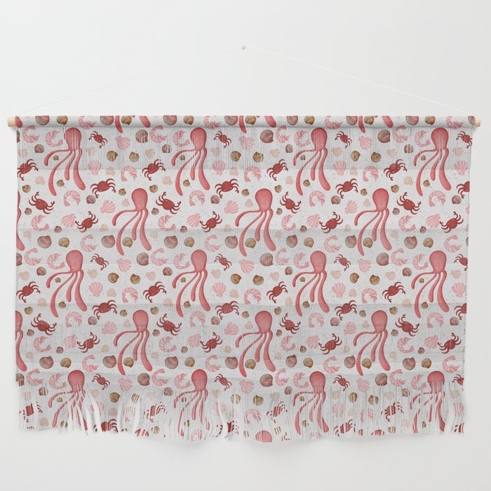 Octopus red pattern Wall Hanging