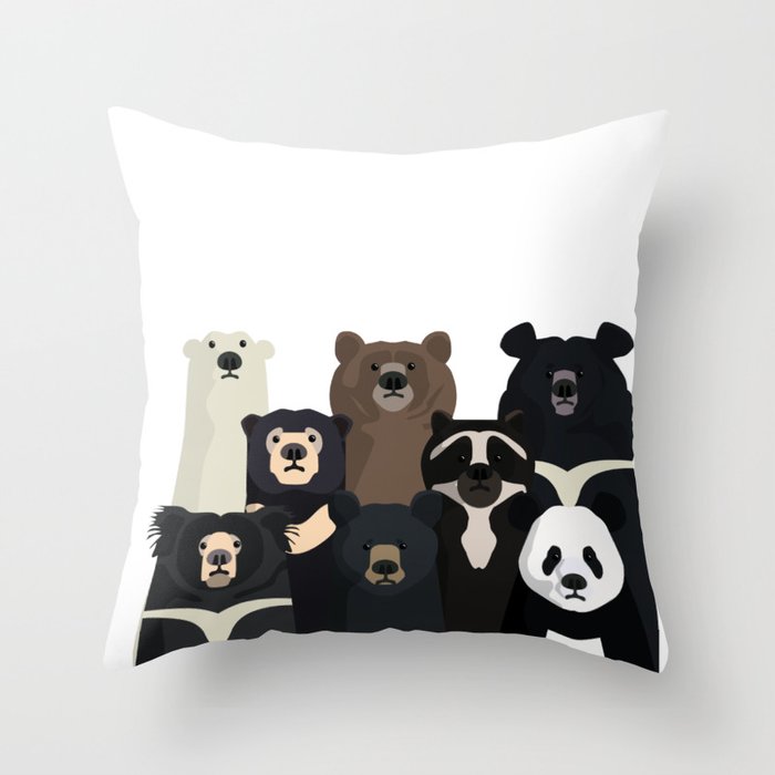 Bear family portrait Throw Pillow