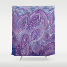 Abstract Lilac Painting Shower Curtain