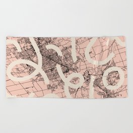 Canada - Kitchener MAP - Artistic City Drawing Beach Towel