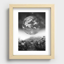 Black and White Earth Recessed Framed Print