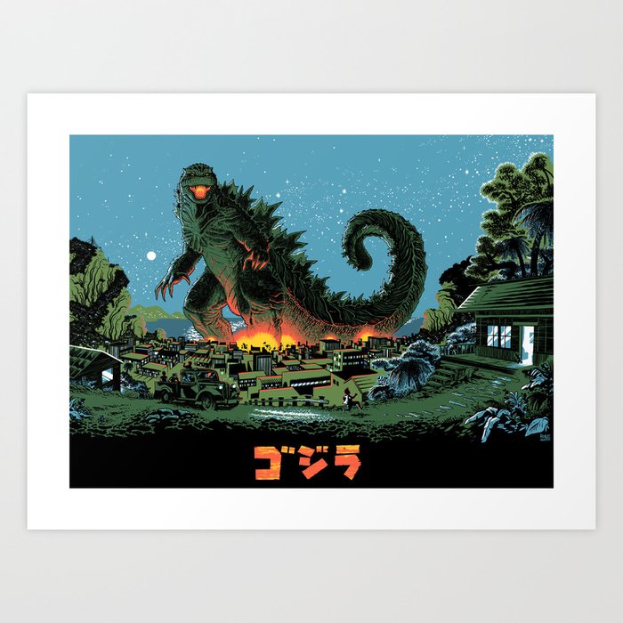 Godzilla - Blue Edition Art Print