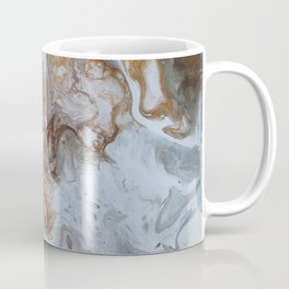 Sage and Umber Paint Pour Print Coffee Mug