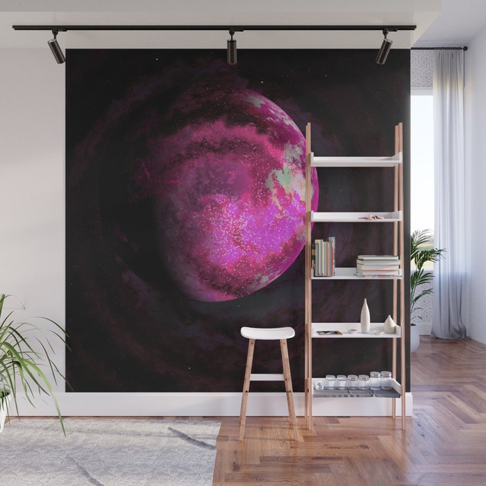 Pink Planet Wall Mural