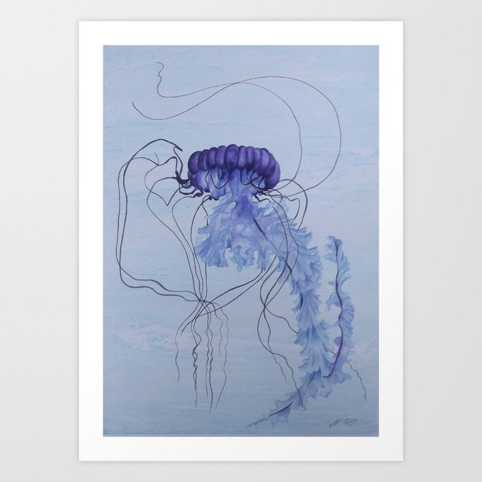Blue Jellyfish 10 Art Print
