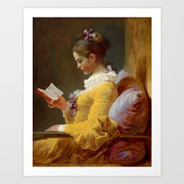 Jean-Honoré Fragonard "Young Girl Reading, or The Reader (French: La Liseuse)" Art Print