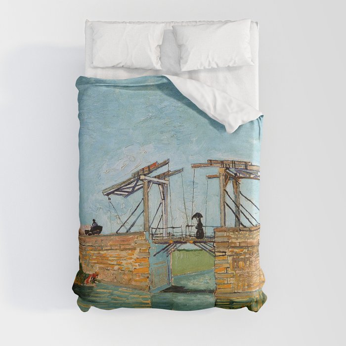 Vincent van Gogh "Langlois Bridge at Arles" Duvet Cover