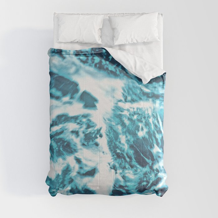 Tropical Turquoise Waves - nature photography Comforter