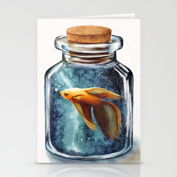 Galaxy Fish for Adoption Stationery Cards