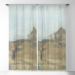 From Vestre Aker by Edvard Munch (1881) Sheer Curtain
