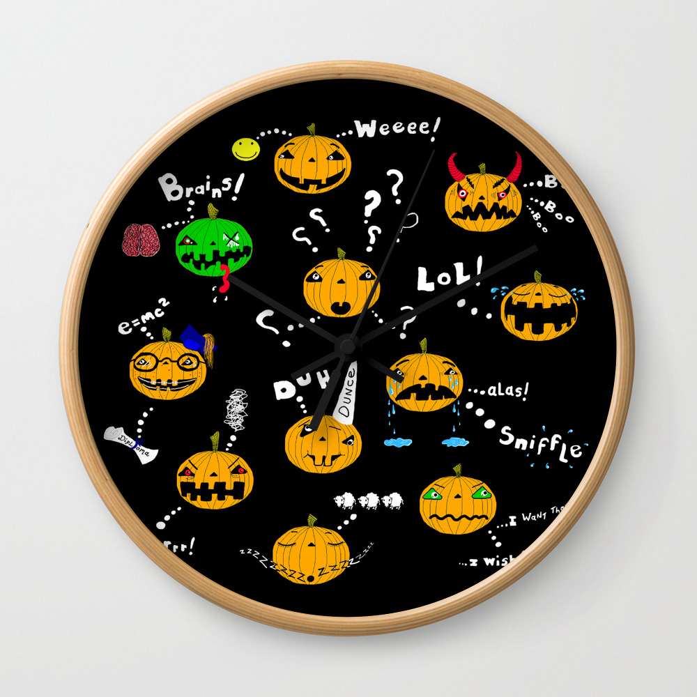 Pumpkins Have Feelings Too Happy Halloween Wall Clock By Amygale Society6