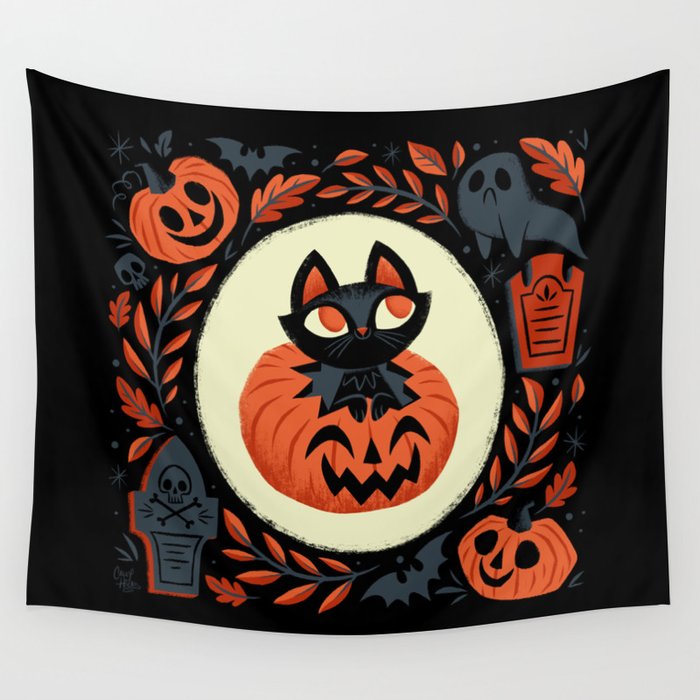 Happy Halloween Wall Tapestry by There Will Be Cute Society6