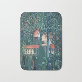 July Bath Mat | Woodland, Summer, Plants, Enchanted, Curated, Watercolor, Garden, Trees, Magic, Treehouse 