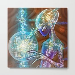Creative Intention Metal Print | Extra Terrestrial, Drawing, New Age, Visionary Art, Digital, Consciousness, Third Eye, Alien, Visionary, Higher Consciousness 