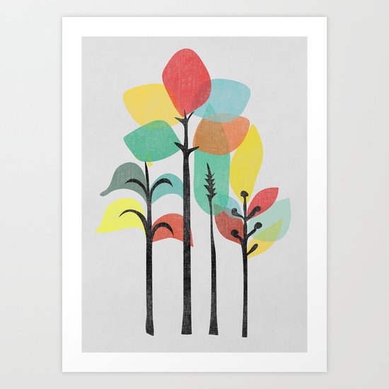 Tropical Groove (gray) Art Print