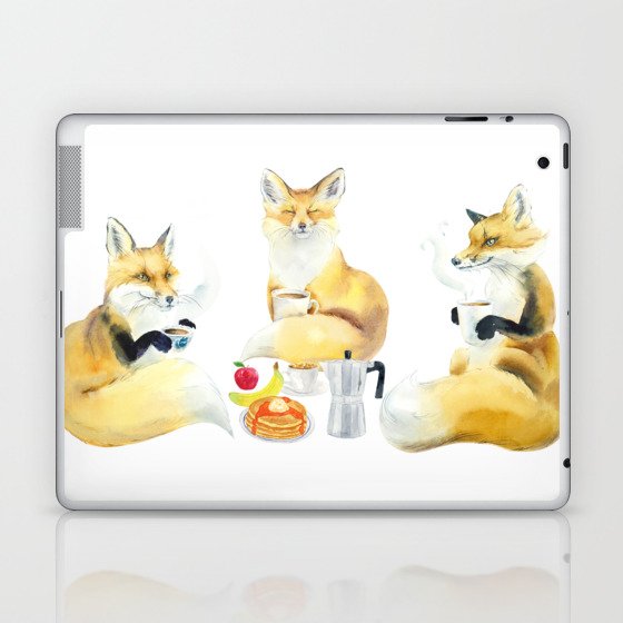 A Foxy Conversation Laptop & iPad Skin