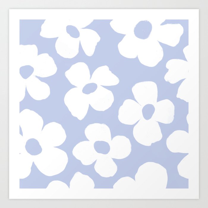Maxi florals in sky blue Art Print