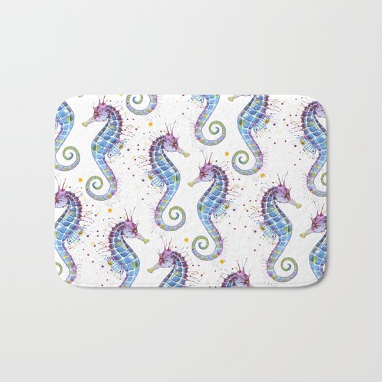 Seahorse: Purple Bath Mat