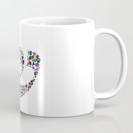 Hebrew Letter SHIN made with Gemstones in All Colors  Coffee Mug