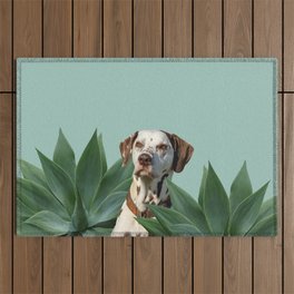 Dalmatian between Agave Leaves Outdoor Rug