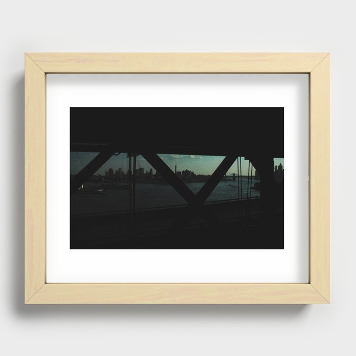 dark bridge nyc Recessed Framed Print