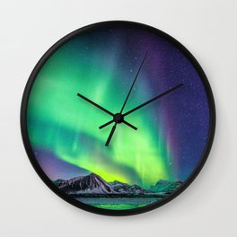 Northern Lights in Iceland Wall Clock
