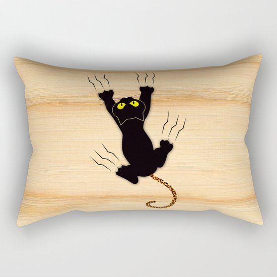 Cat Climbing Rectangular Pillow