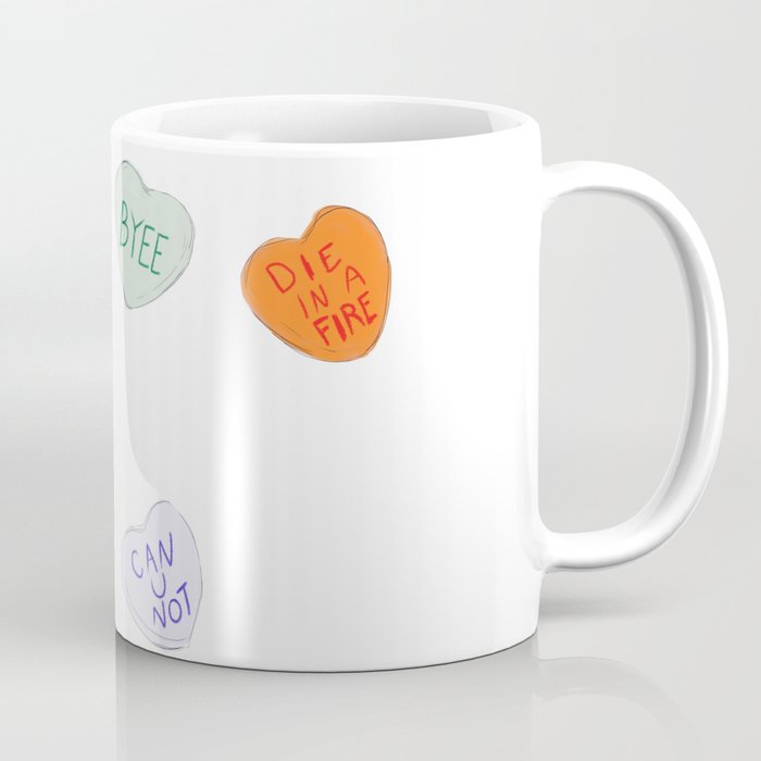Sketch Candy Hearts Coffee Mug