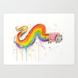 Rainbow Cat in Pop Tart Art Print