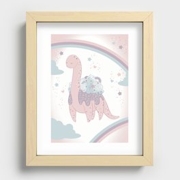 Pastel Dessert Dino Recessed Framed Print