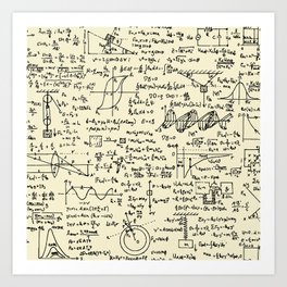 Physics Equations // Parchment Art Print
